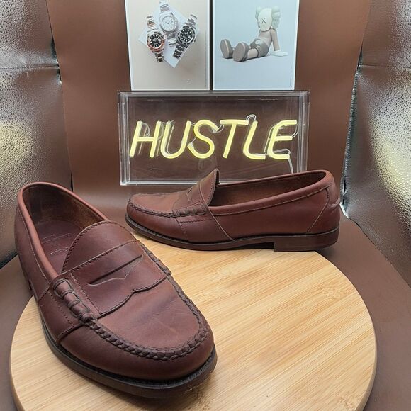 Polo Ralph Lauren Mens Leather Penny Loafers Shoes Brown Sz 11D - Picture 5 of 10